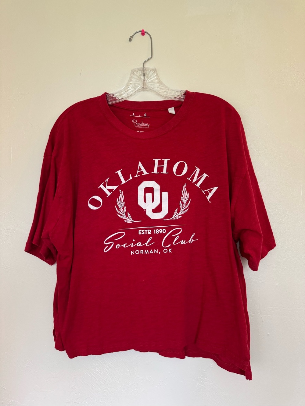 Pressbox University of Oklahoma Social Club Crewneck Graphic Tee